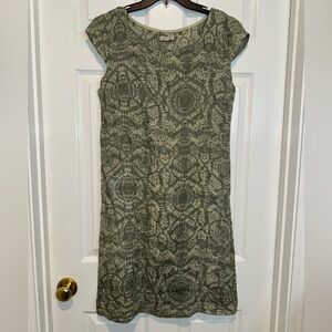 Lina Tomei Italian Sheath  100% Linen Dress with Crew Neck. Size L